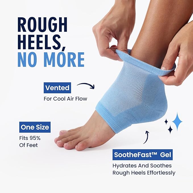 Dr. Frederick's Original Moisturizing Heel Socks for Cracked Heel Treatment - 2 Pairs - Socks for Dry Feet - Cracked Skin Repair & Overnight Hydration - Foot Care for Women & Men - Jojoba Oil