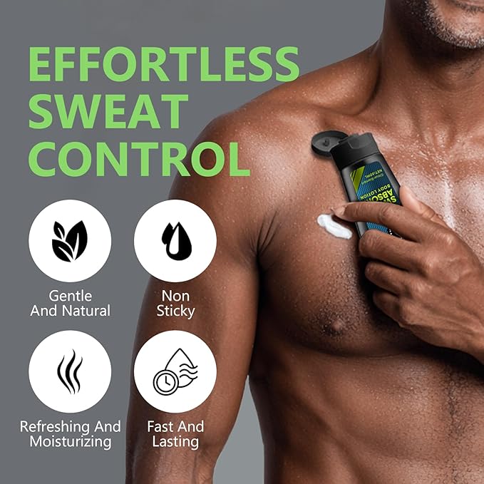 Sweat Absorbing Body Lotion | 50ML Sweat Block Face Formula | Fast-Absorbing Facial Antiperspirant for Gym & Work | Matte Finish Deodorant Men & Women