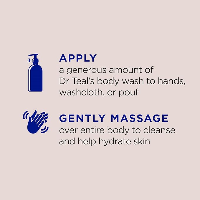 Dr Teal's Body Wash with Pure Epsom Salt, with Coconut Oil, 24 fl oz (Pack of 4)