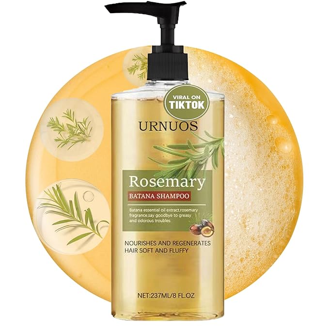 Rosemary and Batana Shampoo for Thicker Hair - Controls Oil and Dandruff,Promotes Hair Growth,Scalp Soothing Natural Ingredients,Voluminous Shine for All Hair Types (237ML)