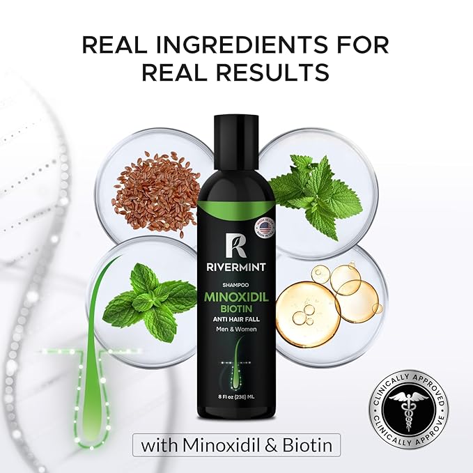 Generic Rivermint Shampoo with Hyaluric Acid and Biotin: Hair Growth Stimulant for Men and Women, anti hair loss - Made in the USA