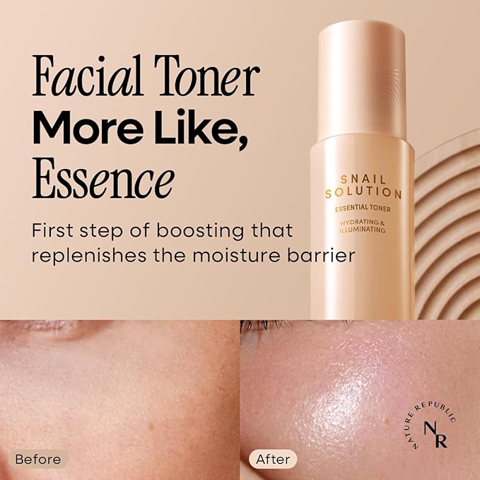 Nature Republic Snail Mucin Toner – Korean Skincare, High Content Mucus, Advanced Face Moisturizer for Skin Care Beauty, Niacinamide, Hydrating lightweight Age-Defying Booster, 130mL/4.39 Fl.Oz