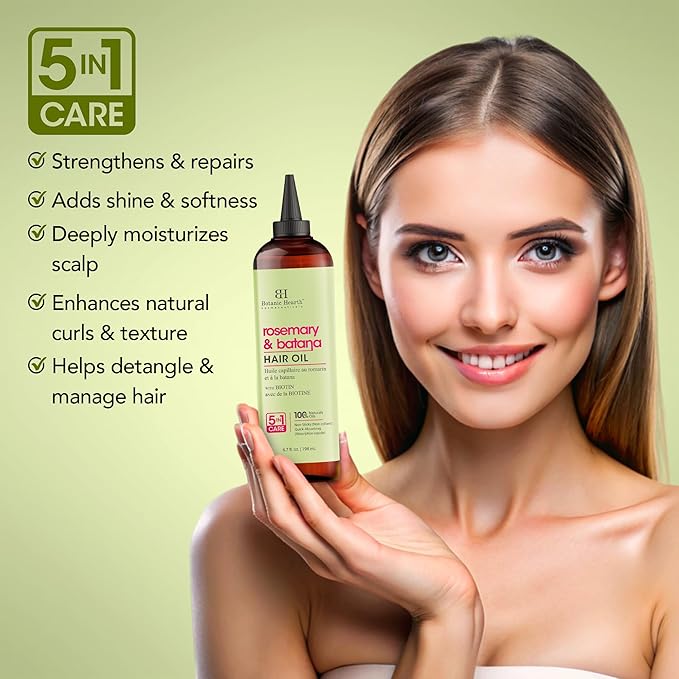 Botanic Hearth Rosemary & Batana Oil For Hair Growth (6.7 fl oz)| Infused with Rosemary & Batana Oil | Hair Oil Repairs Dry Damaged Hair, Strengthening, Moisturizing, Healthier Hair - Hair Tonic
