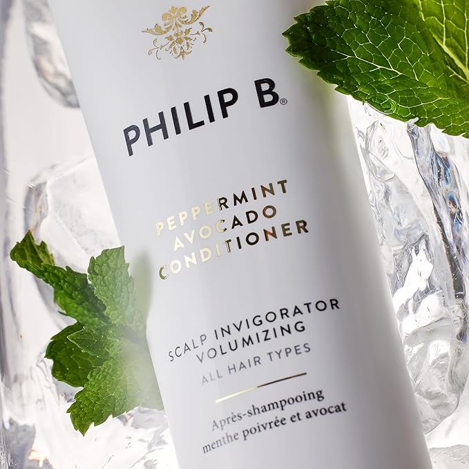 PHILIP B Peppermint Avocado Conditioner, 6 fl. oz. (178 ml) - Adds Volume to Hair While Peppermint Oil and Eucalyptus Invigorates the Scalp With a Tingly Sensation