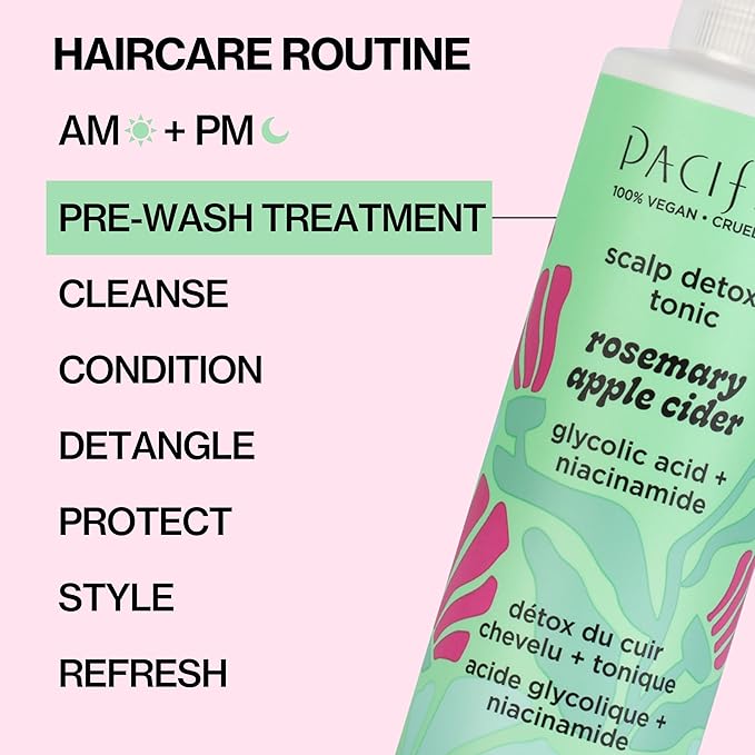 Pacifica Scalp Detox Tonic – Rosemary Apple Cider Scalp Exfoliator - Scalp Scrub w/ Salicylic Acid for Clarifying Build Up & Purifying - Itchy, Dry Scalp Treatment , Vegan & Cruelty-Free, 5 oz
