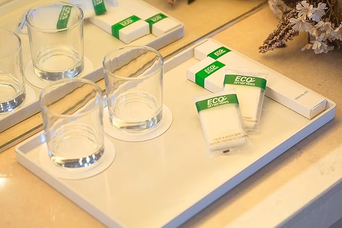 ECO amenities Body Wash Individual Bulk Sachets - 0.35 fl oz (10 ml), Pack of 100, Green Tea Scent - Cruelty-Free TSA-Approved Leak-Proof Bulk Shower Gel & Mini Travel Liquid Soap Packets