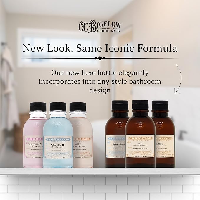 C.O. Bigelow Musk Body Wash, Iconic Collection Moisturizing Body Wash with Coconut Oil & Aloe Vera, 10.5 Fl Oz