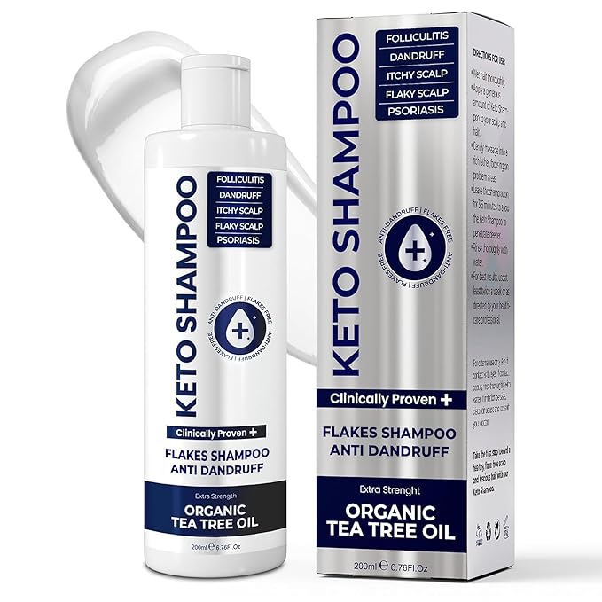 Flakes Shampoo Anti Dandruff - Medicated shampoo for Dandruff, Psoriasis, Seborrheic Dermatitis & Folliculitis Treatment - Anti Fungal Solution for Itchy, Flaky & Dry Scalp - 200ml