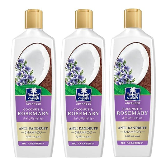 Parachute Advansed Anti-Dandruff Rosemary Shampoo with coconut | Nourishes Hair & Detoxes Scalp | 11.4 Fl oz | Pack of 3