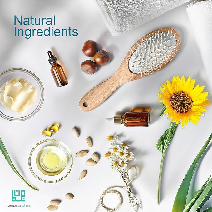 Juman Dead Sea Minerals Curly Hair Shampoo and Conditioner Set | Enriched with Essential Argan Oil & Plant Extracts | Free from SLS & Parabens | Vegan | Curly Hair Products Set of 3