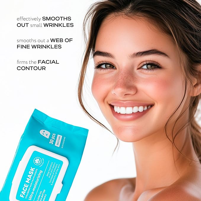 Korean Sheet Masks with Niacinamide & Vitamin C - 30-Pack Premium Face Mask Set - Intensive Hydrating Sheet Mask Collection - Advanced K-Beauty Skincare - Complete Monthly Supply for Daily Face Care