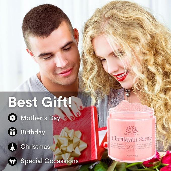 Pink Himalayan Salt Body Scrub (Pack of 2), Deep Cleansing & Moisturizing scrubber For Women, Exfoliating Scrub for Soft Skincare, Removes Dead Skin Cells, Natural Face, Foot, Hands Exfoliation