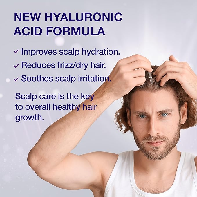 "Guyology Labs Biotin Hair Growth Serum for Men, Women & All Types of Hair - DHT Blocker & Scalp Serum - Hyaluronic Acid, Citrus - Anti Thinning Hair - Anti Hair Loss - Hair Regrowth - Made in USA"