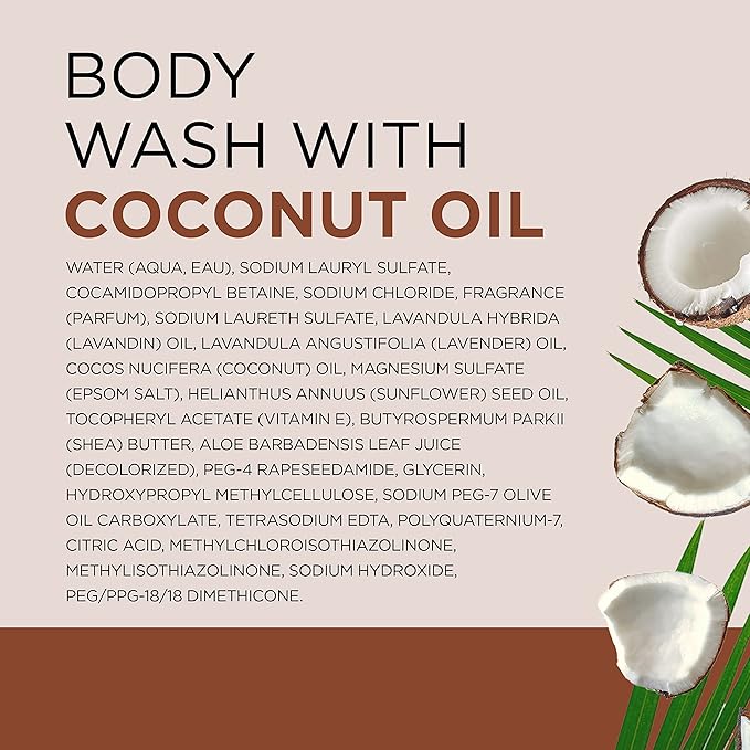 Dr Teal's Body Wash with Pure Epsom Salt, with Coconut Oil, 24 fl oz (Pack of 4)