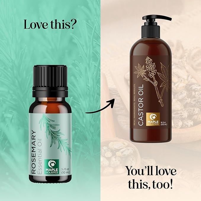 Pure Rosemary Essential Oil for Aromatherapy - Undiluted Rosemary Oil for Hair Skin and Nails - Rosemary Essential Oil for Diffusers Plus Hair Oil for Enhanced Shine Cleansing and Dry Scalp Treatment