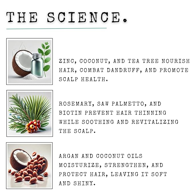 Anti Dandruff Shampoo for Men Tea Tree Oil Shampoo for Dandruff Treatment Natural Zinc Shampoo for Thinning Hair Thickening Shampoo for Men Hair Loss Mens Biotin Shampoo