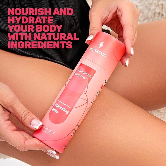 Nourishing Body Oil | Hydrating Squalane, Sweet Almond, Rose, Sandalwood & Jasmine Extracts, Apricot Kernel, Safflower & Castor Oils, Fast-Absorbing Moisturizer for Dry Skin, After Shower Care