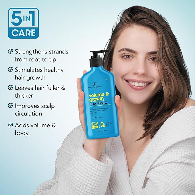 Botanic Hearth Rosemary Shampoo Infused With Cica, Ylang Ylang Oil & Biotin Oil – Clarifying Shampoo For Hair Volume, Growth & Strength | Paraben & Sulfate Free | For All Hair Types, 16 Fl Oz