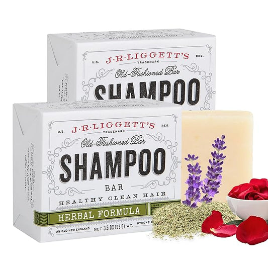 J·R·LIGGETT'S All-Natural Shampoo Bar for Hair, Herbal Formula, Supports Strong Healthy Hair, Nourish Follicles with Antioxidants and Vitamins, Detergent, Sulfate-Free - 2 Pack 3.5 oz Bars