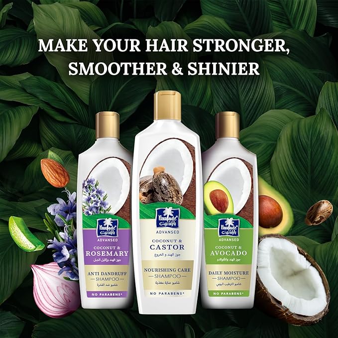 Parachute Advansed Castor Shampoo for Women & Men | Tames & Nourishes Frizzy Hair|11.4 Fl oz | Pack of 3