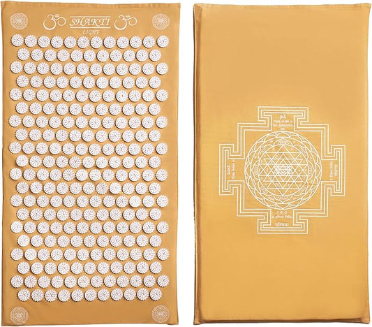 ShaktiMat Classic Acupressure Mat, Light Intensity in Yellow, Relieves Stress & Tension, Promotes Relaxation & Focus | Similar to Acupuncture, No Needles Required | FSA/HSA Eligible