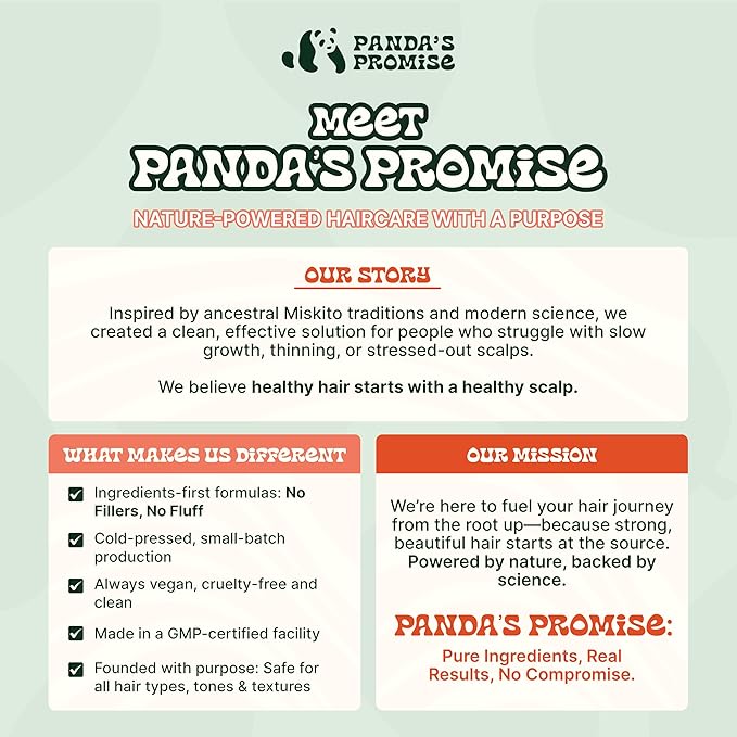 Panda's Promise Batana Oil for Hair Growth with Rosemary Oil, Jojoba Oil & Castor Oil- Natural Dry Scalp Treatment Product for Thinning (2 x 50ML = 100ML)