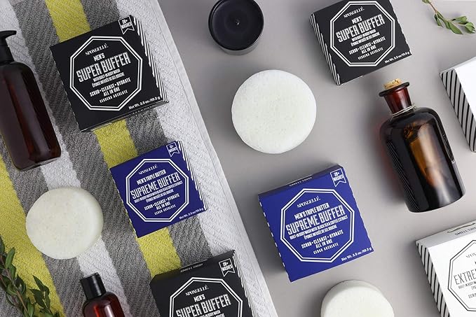 Spongellé Men's Triple Butter Supreme Body Wash Infused Buffer, Cedar Absolute