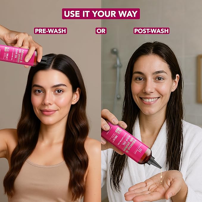 Botanic Hearth Hibiscus & Silk Protein Hair Oil (6.7 Fl Oz) | Hair Growth, Hydration & Repair | Tames Frizz, Adds Shine | After Wash Lightweight Hair Oil | For Dry, Damaged Hair | All Hair Types