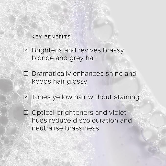 PHILIP KINGSLEY | Pure Blonde/Silver Purple Brightening Shampoo | Color Correcting Shampoo for Blonde, Silver, Grey, Platinum, Bleached, Brassy Hair | For Orange Brassiness and Yellow Tones | 33.8oz