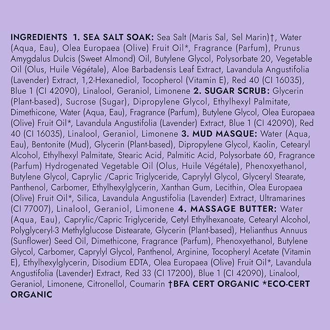 VOESH Pedi in a Box 4 Step Lavender - 3 Pack, Relaxing Spa Pedicure, At-Home Pedicure, DIY Pedi, Pedicure Supplies, Foot Care, Foot Spa, Vegan