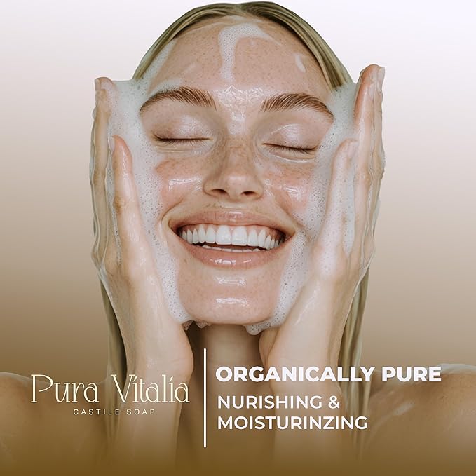 Citrus Organic Castile Soap | Body Wash & Cleanser for Face & Hands | Biodegradable, Eco-Friendly, Palm Oil Free, Vegan & Gentle | Made with 6 Natural Ingredients - 32 oz