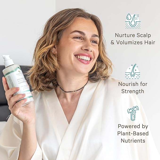 Tree to Tub Biotin Conditioner - Activating Caffeine for Fuller Hair, Thickening Conditioner for Women & Men for Dry Damaged Hair, Sulfate Free w/Organic Argan Oil & Aloe