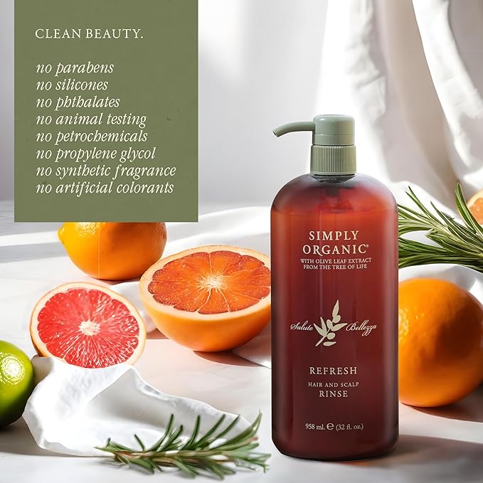 Hair Detox Clarifying Deep Conditioner Scalp Rinse, Made in Italy, All Natural Cruelty Free Hair Care for Women & Men, Rosemary, Sage & Olive Leaf Extract with Pump, 32 fl oz/958 ml, REFRESH