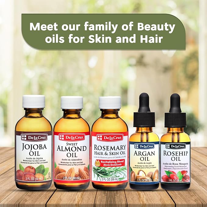 De La Cruz Pure Olive Oil - Natural Expeller Pressed Olive Oil for Hair and Skin - Lightweight Body Oil for Dry Skin 8 Fl Oz