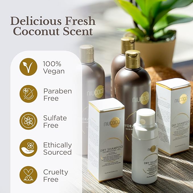 Natural Coconut Oil Hydrating Shampoo (400ml - 2 Pack) | Chemical Free Moisturizing Dandruff Formula for Dry, Damaged, Hair & Scalp | Safe on Color Treated Hair | Professional Salon Quality