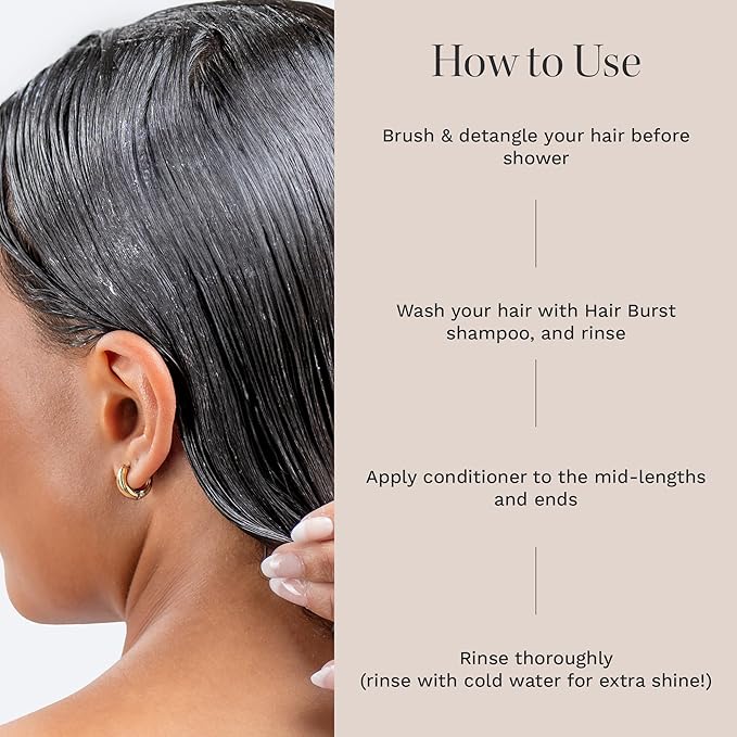 HAIR BURST Wavy & Curly Hair Conditioner - Sulfate, SLS, Paraben Free, CGM Approved - Nourishing Amino Acids, Almond Extract & Cherry Oil - Curl Enhancing, Frizz Control & Moisturising