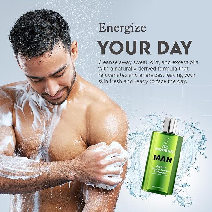 3-in-1 Face Wash, Body Wash & Shampoo 10.14 + 2 FL OZ - To Wash Away Sweat, Dirt & Excess Skin Oils - Odor Cleansing Aloe Vera & Jojoba Oil Formula - For All Skin Types