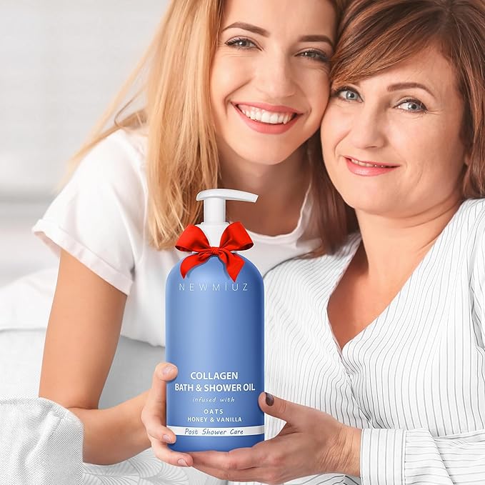 Collagen InShower Body Conditioner Natural Post Shower Care Moisturizer for Body Legs Nourishing Bath Oil Oatmeal Honey Vanilla Self care Spa Gift