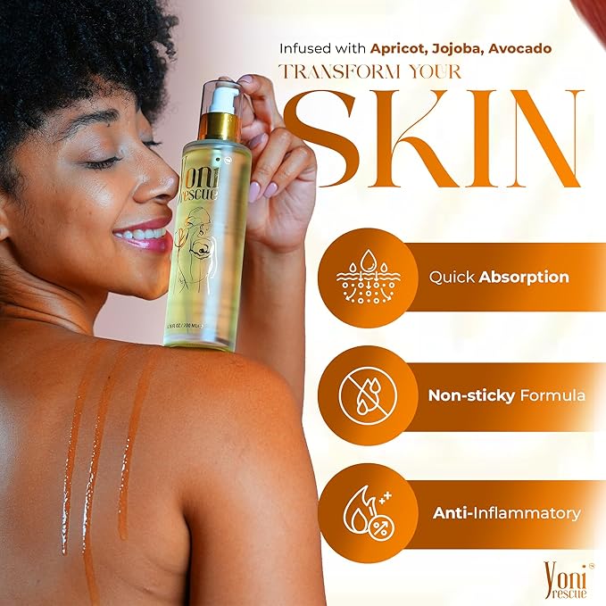 After Shower Body Oil for women | Daily Skin Moisturizer with Apricot, Jojoba, Avocado & Vitamin E Oil | Hydrating & Nourishing for all Skin types | Anti-Aging | 8oz | Peach