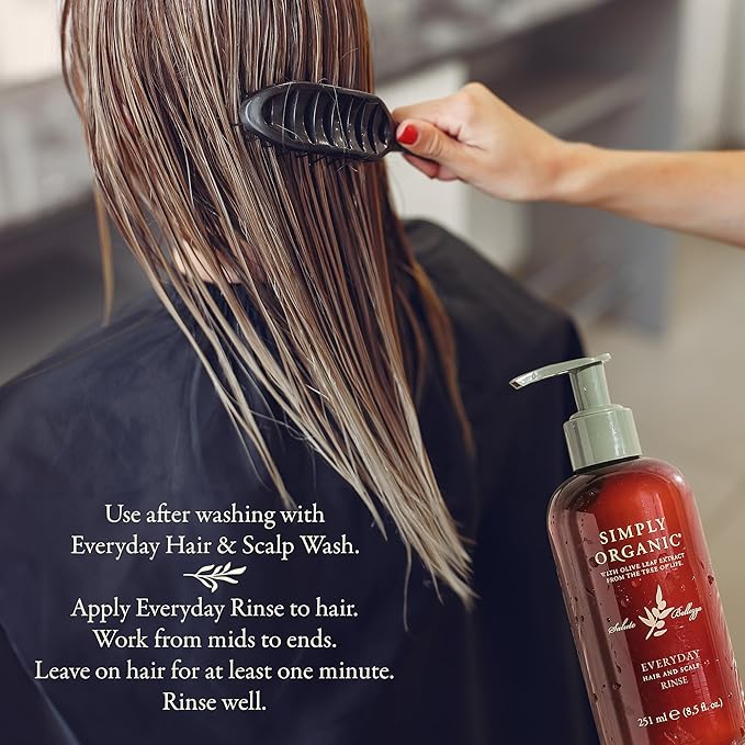 Hair & Scalp Rinse Daily Conditioner, Made in Italy, All Natural Cruelty Free Hair Care for Women & Men, Organic Olive Oil, Jojoba Oil, Spruce Tree Extract, 251ml/8.5floz, EVERYDAY