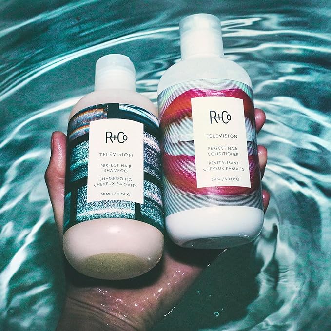 R+Co Television Perfect Hair Shampoo & Conditioner Set + Sample (0.5oz) | Lightweight + Smoothing + Volume | Vegan + Cruelty-Free | 8.5oz (pack of 2)