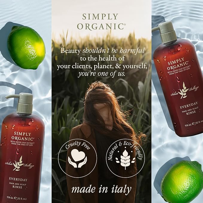 Hair & Scalp Rinse Daily Conditioner, Made in Italy, All Natural Cruelty Free Hair Care for Women & Men, Organic Olive Oil, Jojoba Oil, Spruce Tree Extract, 958ml/32floz, EVERYDAY
