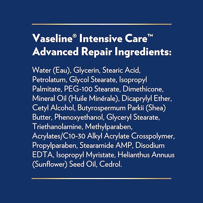 Vaseline Intensive Care Unscented Advanced Repair Body Lotion - Ultra-Hydrating with Lipids for Extremely Dry Skin, 20.3 oz, Pack of 3