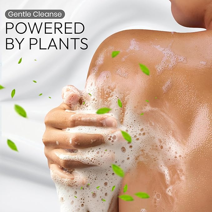 Natural Body Wash for Women, Mens Full Body Wash for Sensitive Skin by Squalane, Shea Butter & Aloe Vera, Shower Gel & Bath Soap from Japan, Sulfate Free 16.5 Fl Oz Cassis & Leaf Green 3EA