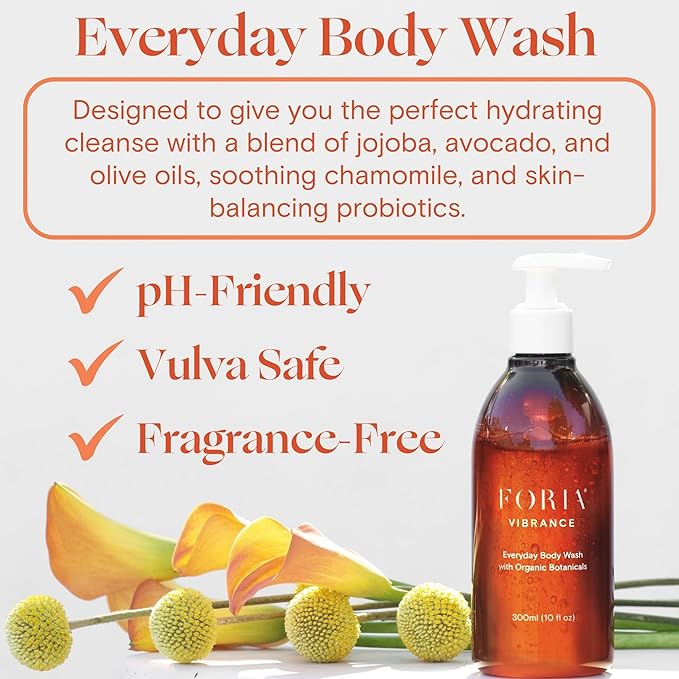 FORIA Everyday Body Wash - Organic, pH-Friendly, Sensitive Skin Safe - 10 Fl Oz