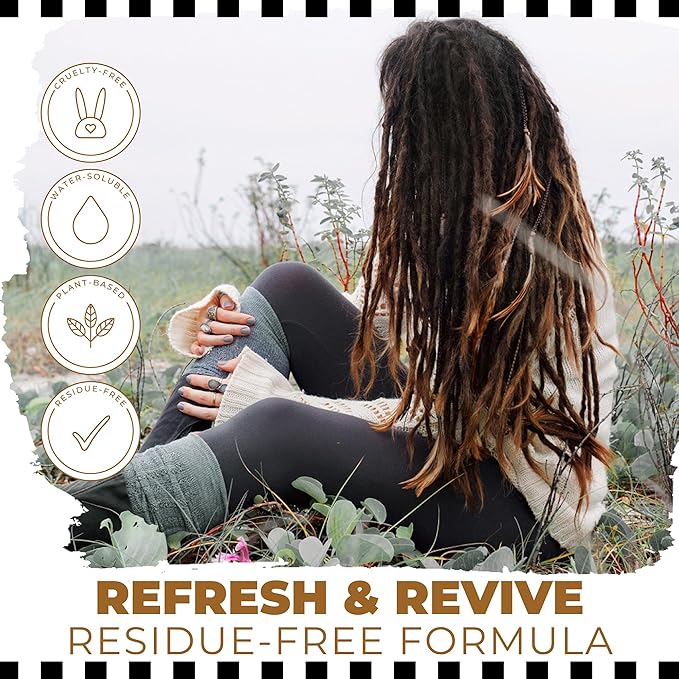 Dollylocks Refreshening Spray - Dreadshop - Plant Based Loc Hair Care Products, Residue-free and Sulfate-free Loc and Scalp Refreshing Spray for Dreadlocks, 8oz