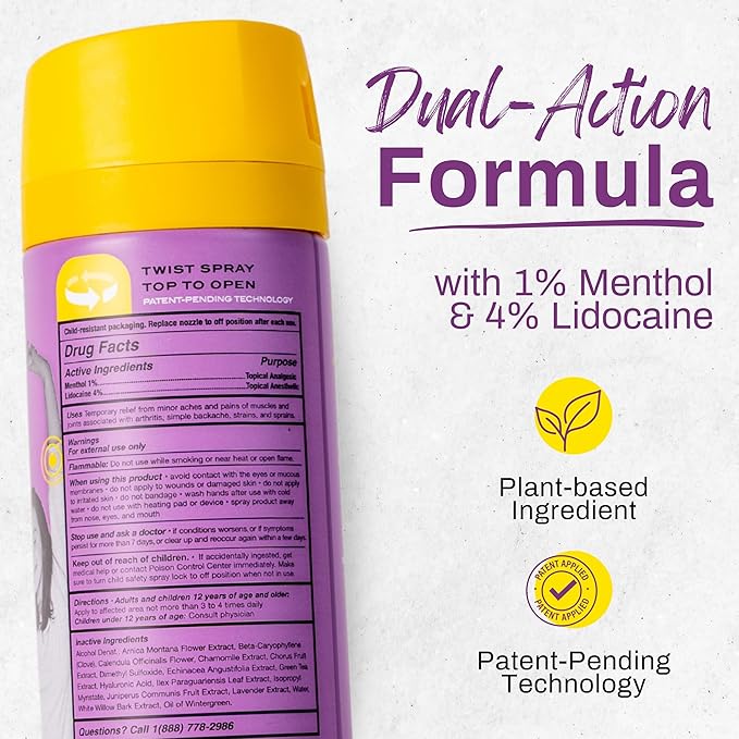 TIDL - Evening Therapy Pain Relief Spray - Fast-Acting Relief for Lower Back, Knee, Muscle & Joint Pain - Nighttime Relaxation & Skin Hydration - Lavender, Topical, Plant-Based Menthol (3oz, 1-Pack)