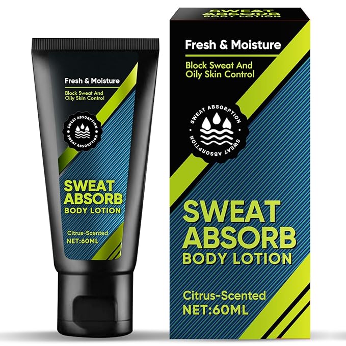 Sweat Absorbing Body Lotion | 50ML Sweat Block Face Formula | Fast-Absorbing Facial Antiperspirant for Gym & Work | Matte Finish Deodorant Men & Women