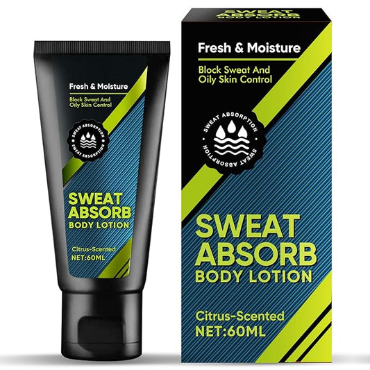Sweat Absorbing Body Lotion | 50ML Sweat Block Face Formula | Fast-Absorbing Facial Antiperspirant for Gym & Work | Matte Finish Deodorant Men & Women