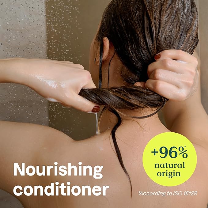 Bundle of ATTITUDE Nourishing Hair Shampoo and Conditioner, For Dry and Damaged Hair, Naturally Derived Ingredients, Vegan and Plant Based, Grapeseed Oil and Olive Leaves